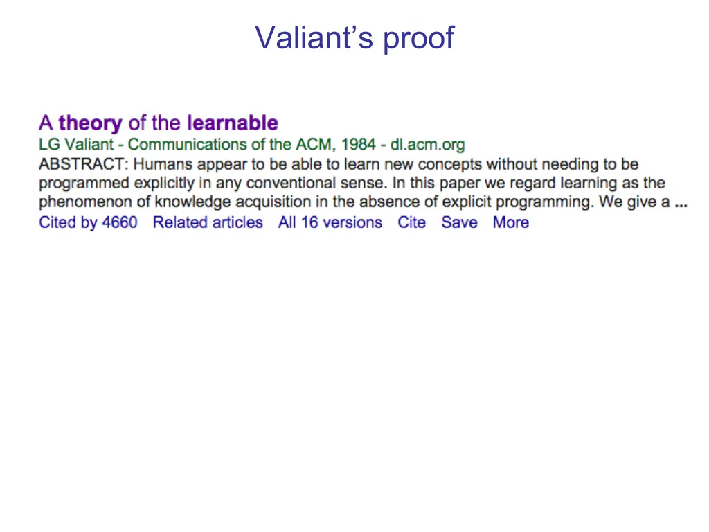 valiant s proof