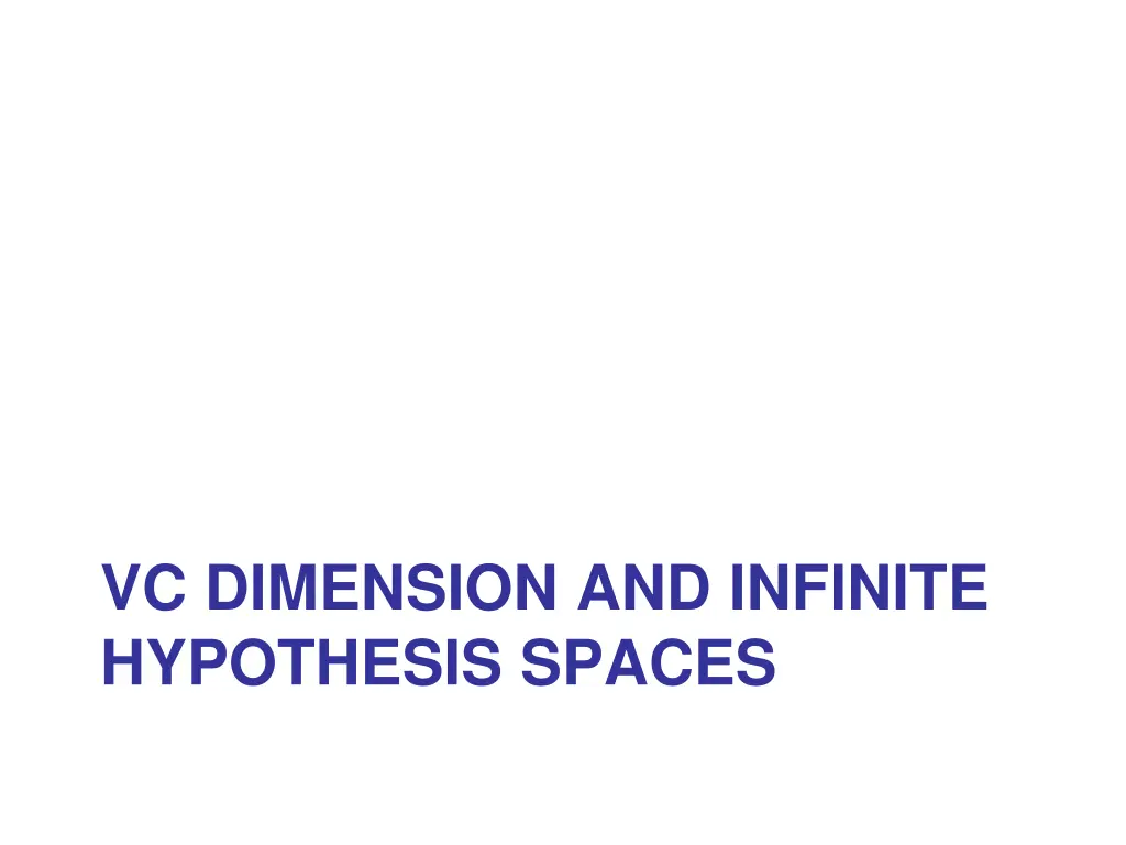 vc dimension and infinite hypothesis spaces