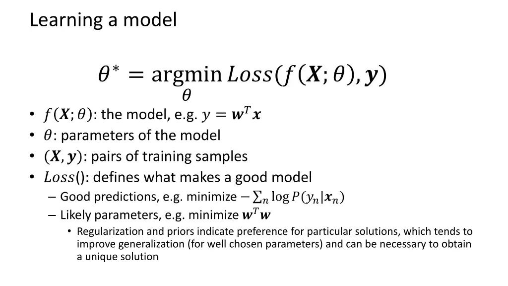 learning a model