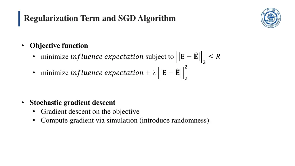 regularization term and sgd algorithm