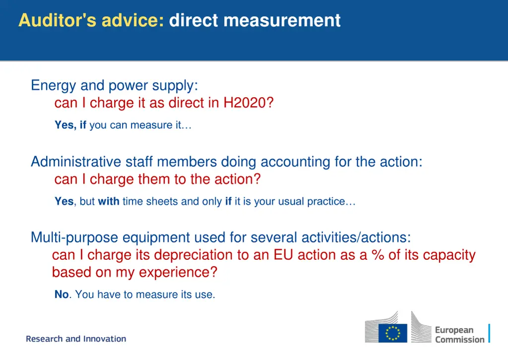 auditor s advice direct measurement