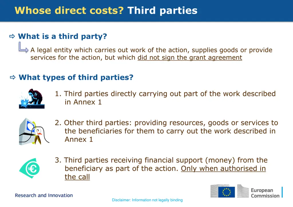 whose direct costs third parties