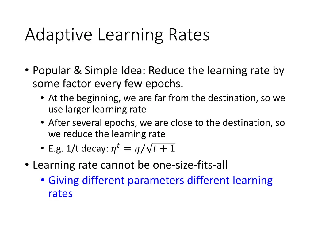 adaptive learning rates
