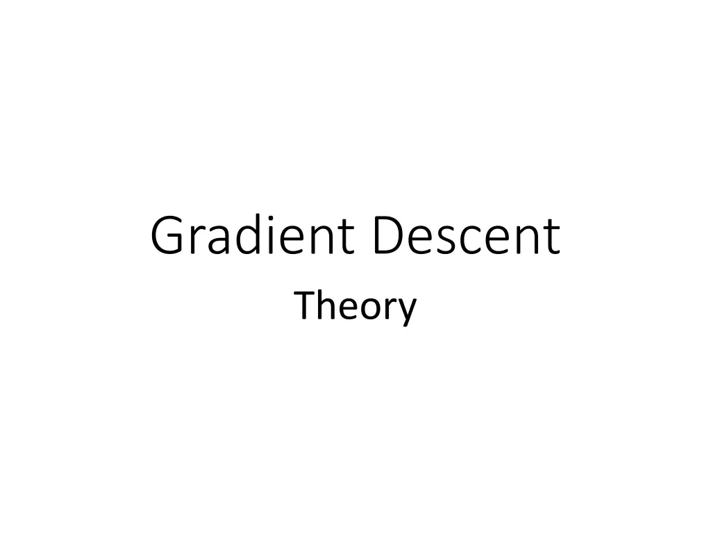 gradient descent theory