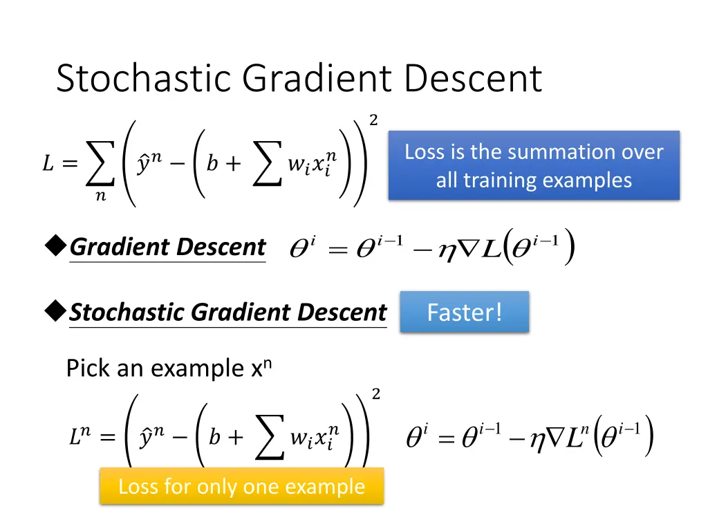 stochastic gradient descent