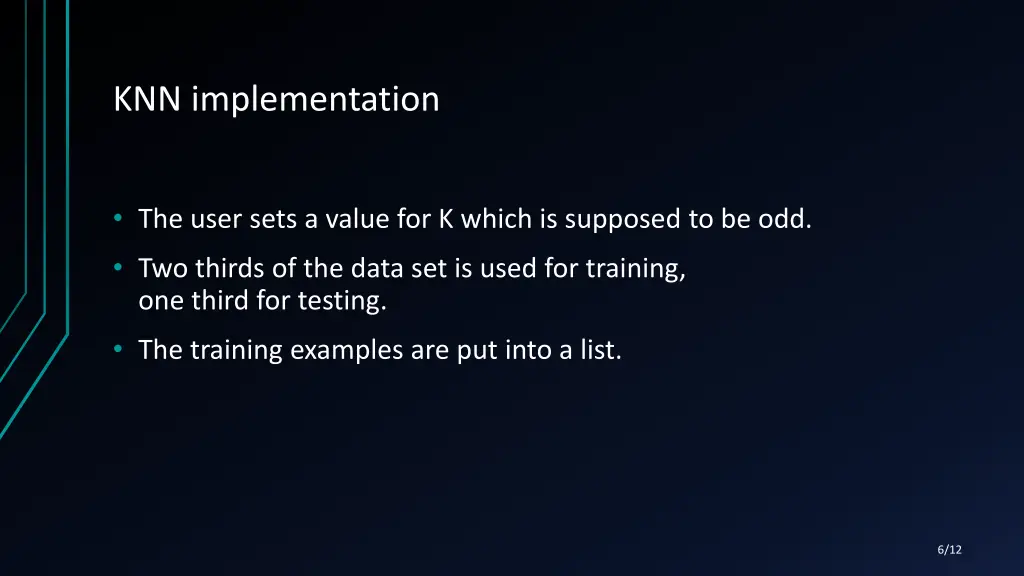 knn implementation