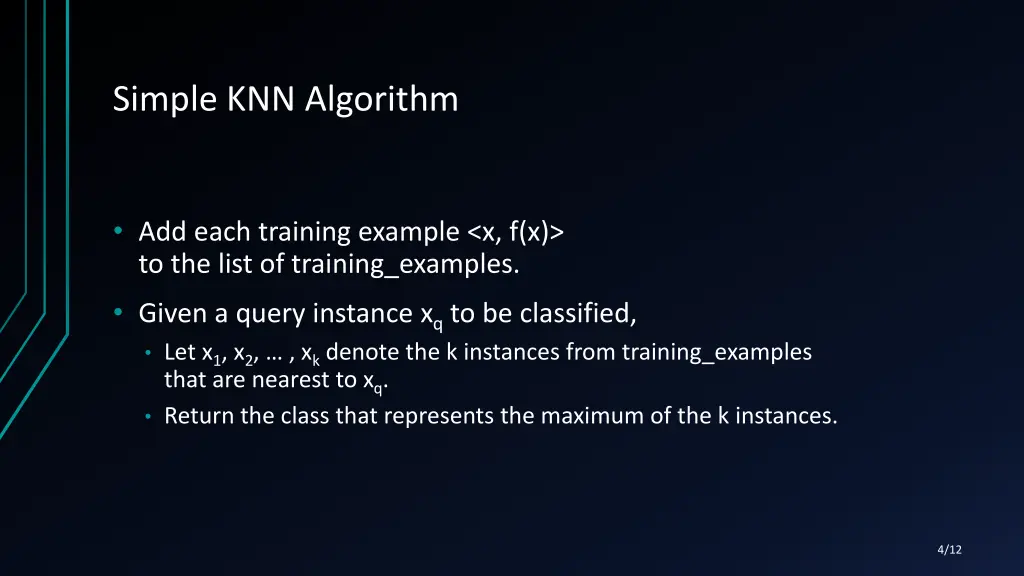 simple knn algorithm 1