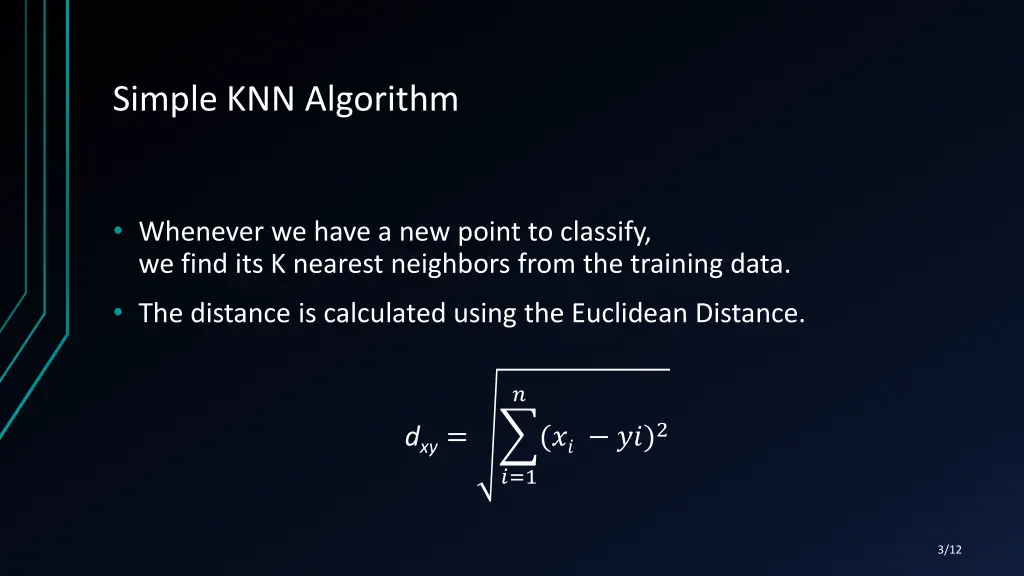 simple knn algorithm