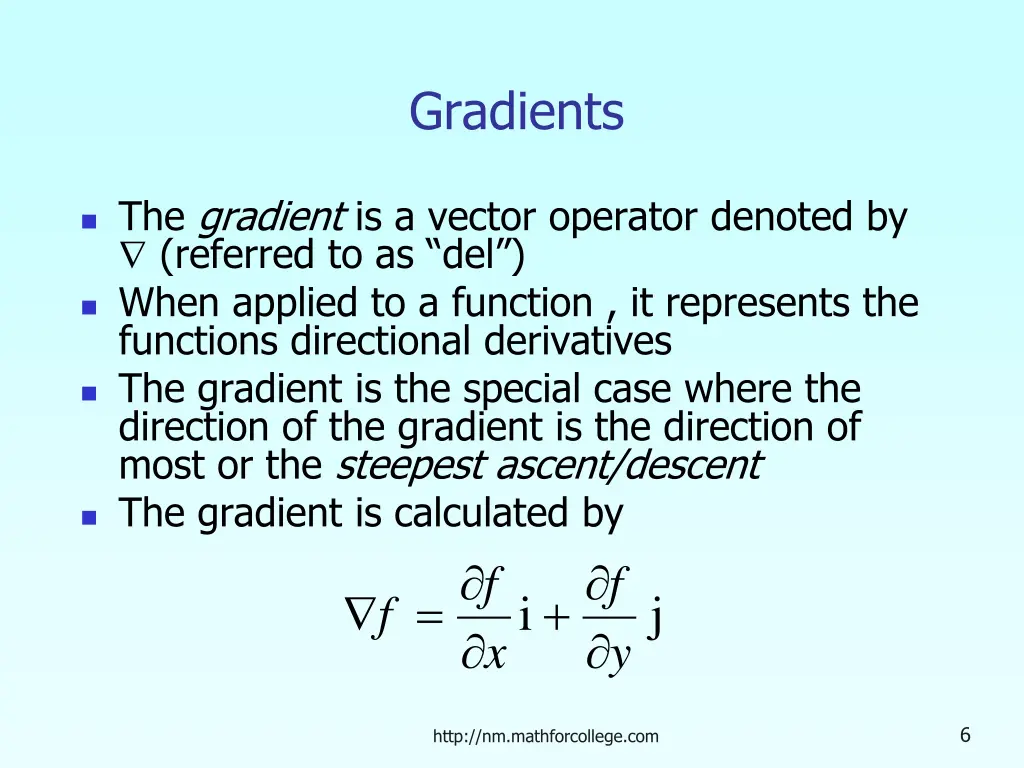 gradients