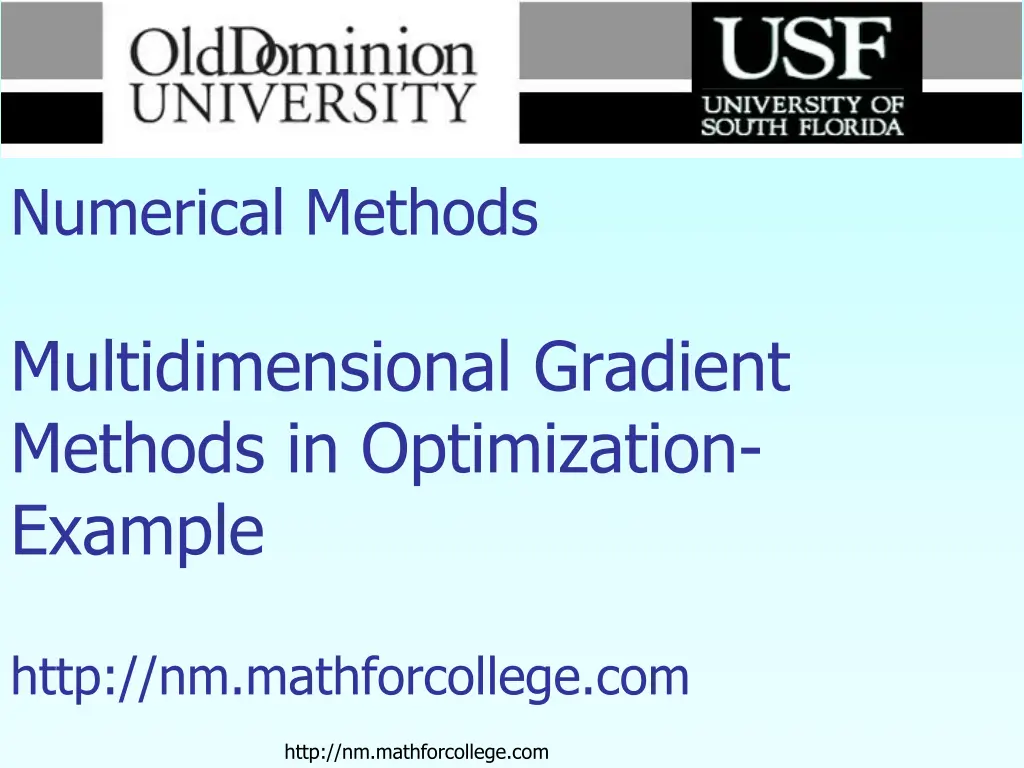 numerical methods multidimensional gradient