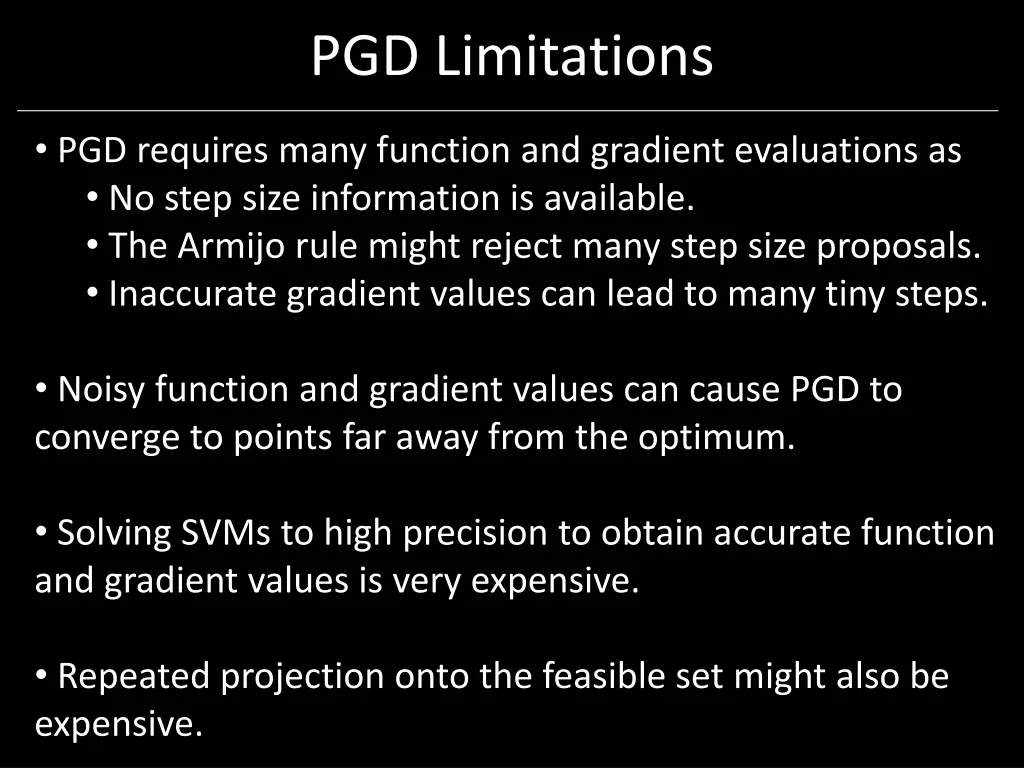 pgd limitations