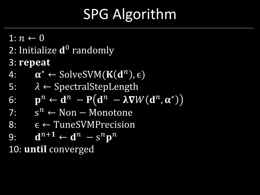 spg algorithm