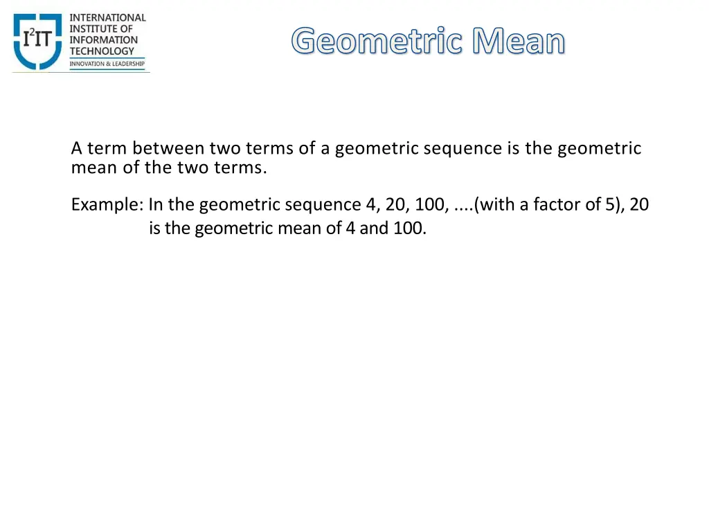 geometric mean