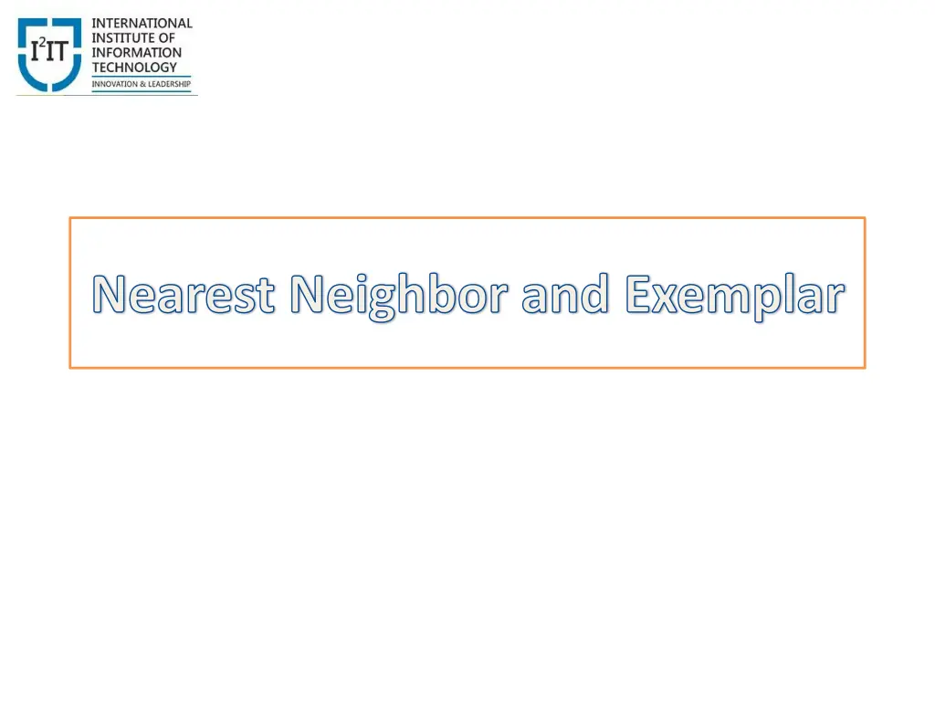 nearest neighbor and exemplar