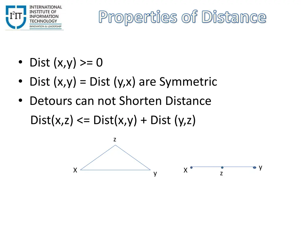 properties of distance