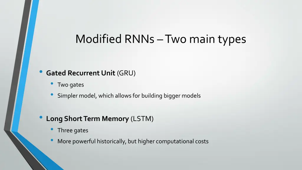 modified rnns two main types