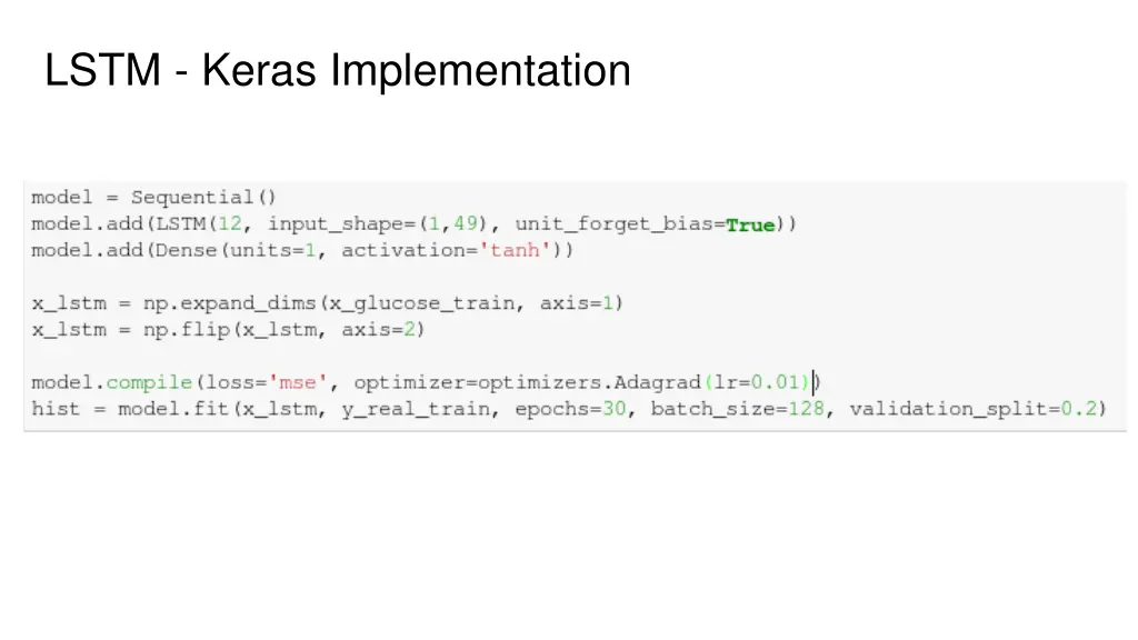 lstm keras implementation