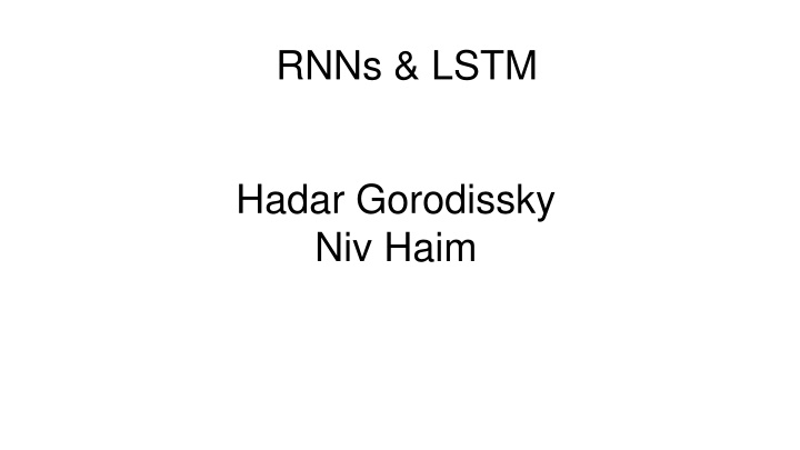 rnns lstm