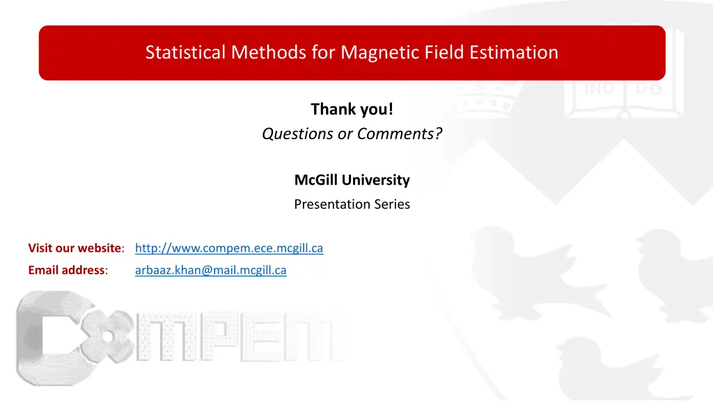 statistical methods for magnetic field estimation 1