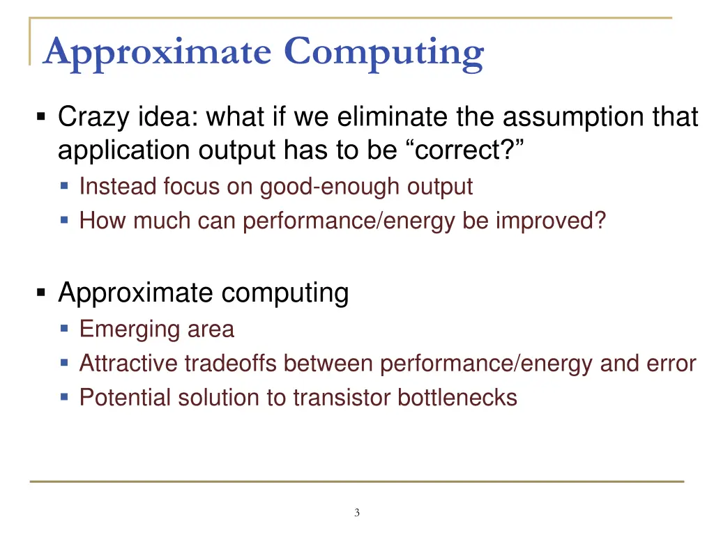 approximate computing