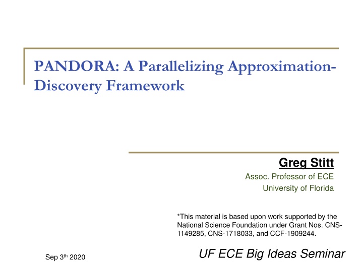 pandora a parallelizing approximation discovery