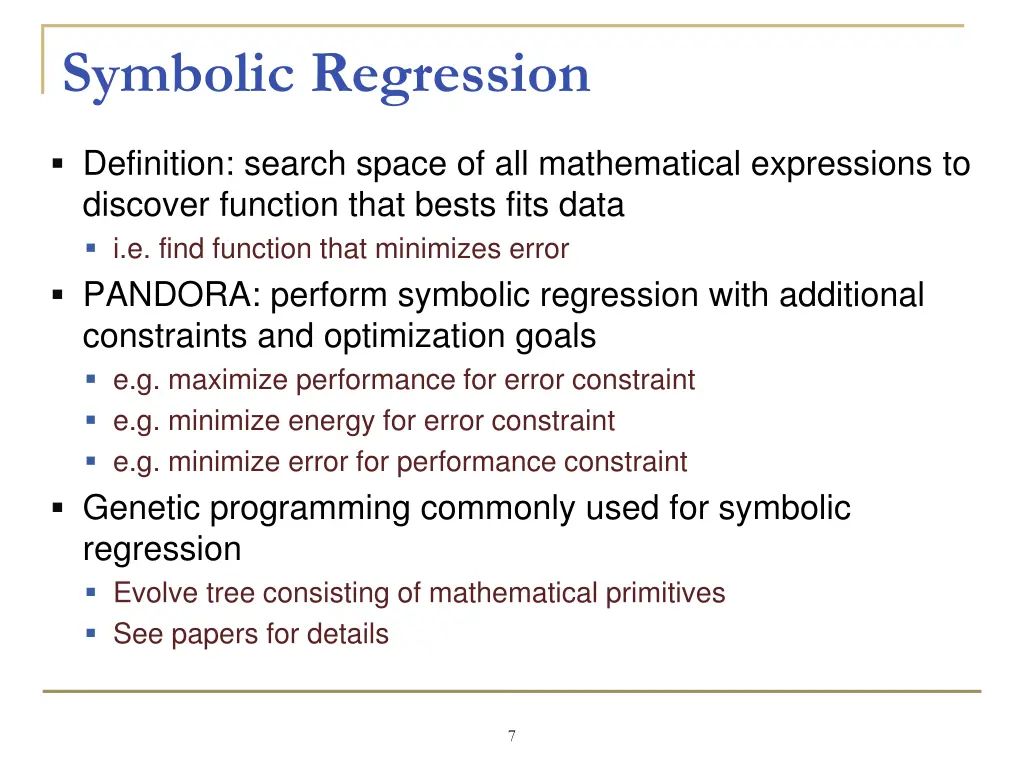 symbolic regression