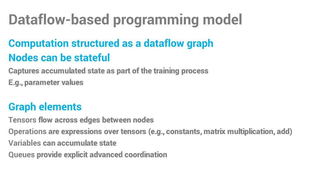 dataflow based programming model
