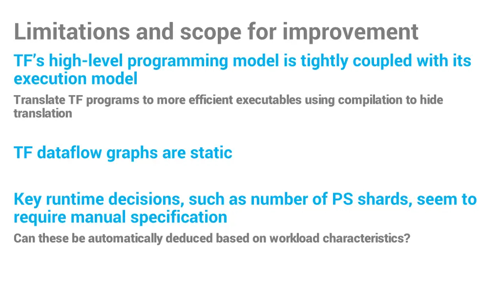 limitations and scope for improvement tf s high