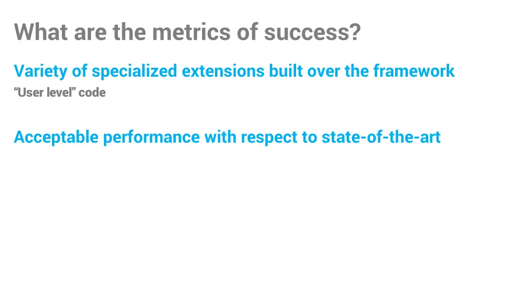 what are the metrics of success