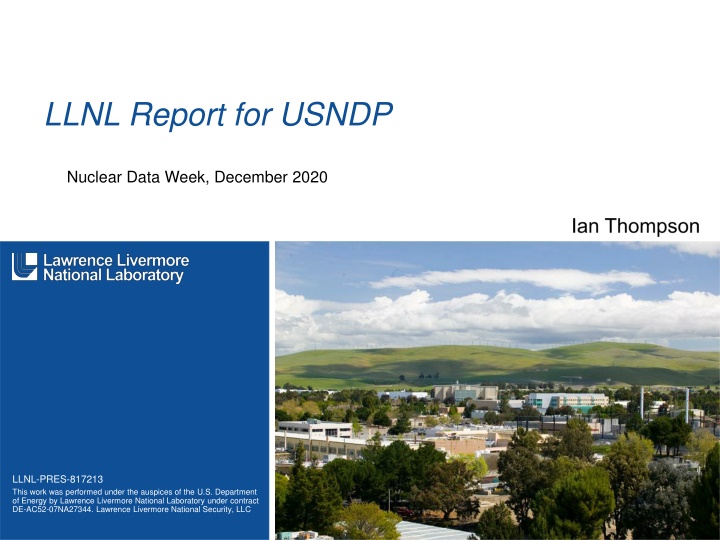 llnl report for usndp