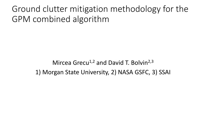 ground clutter mitigation methodology