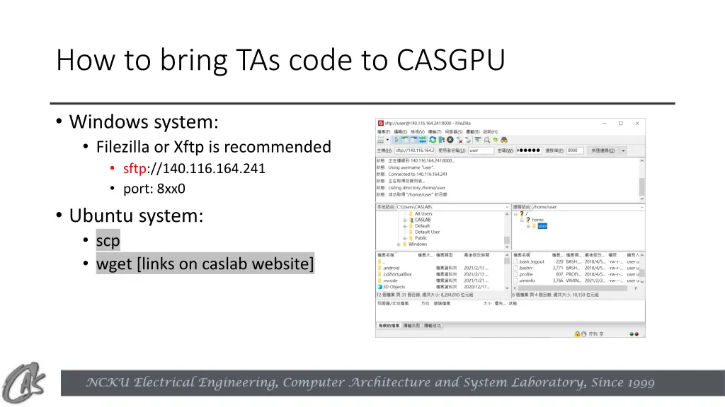 how to bring tas code to casgpu