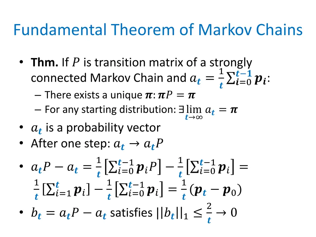fundamental theorem of markov chains
