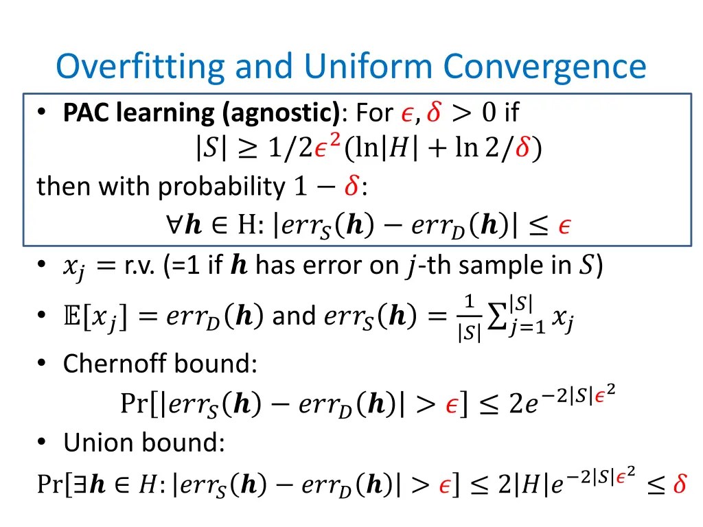 overfitting and uniform convergence pac learning