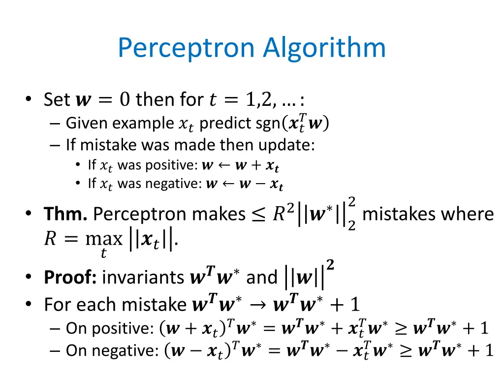 perceptron algorithm