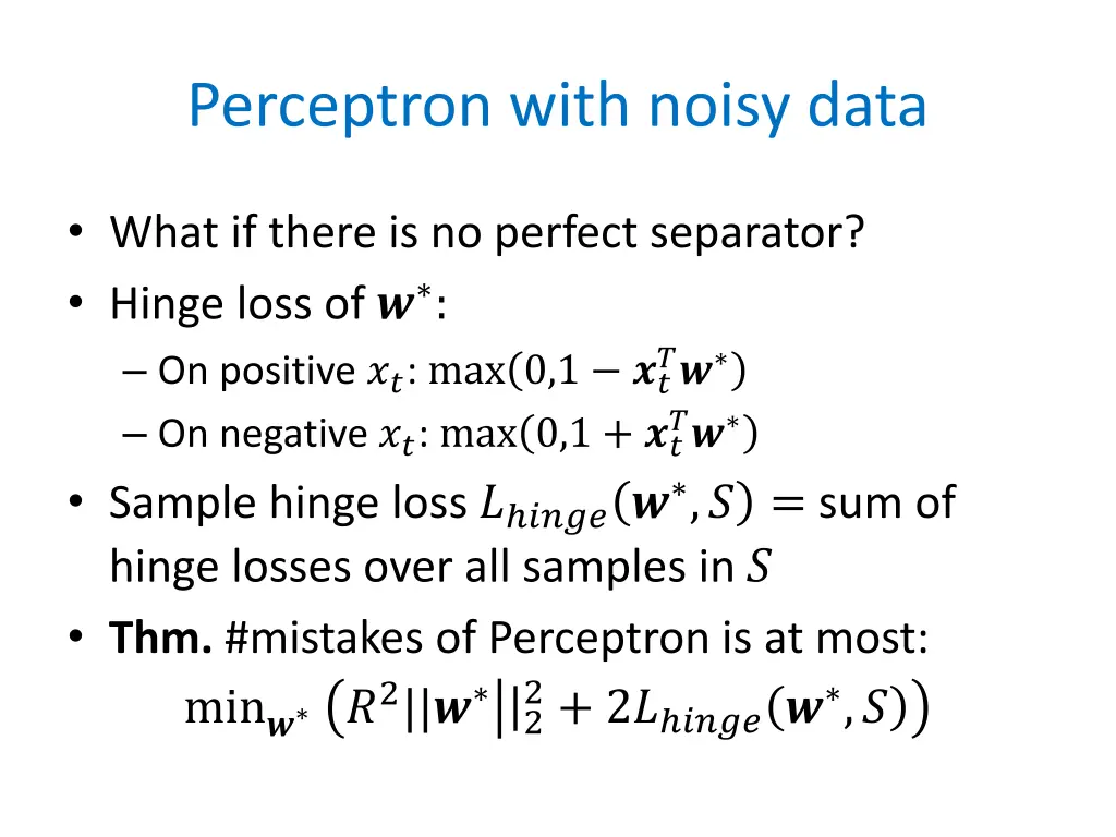 perceptron with noisy data