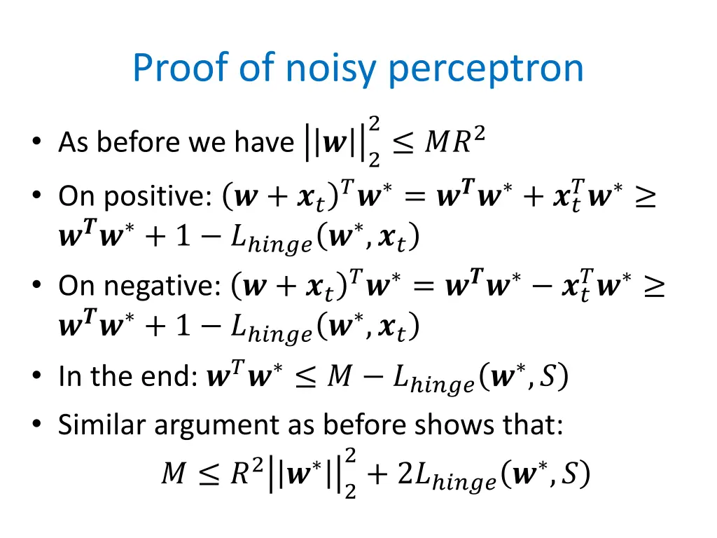 proof of noisy perceptron