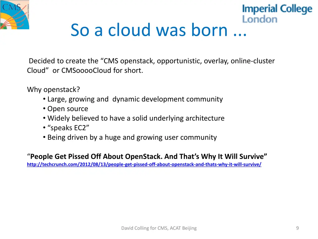 so a cloud was born