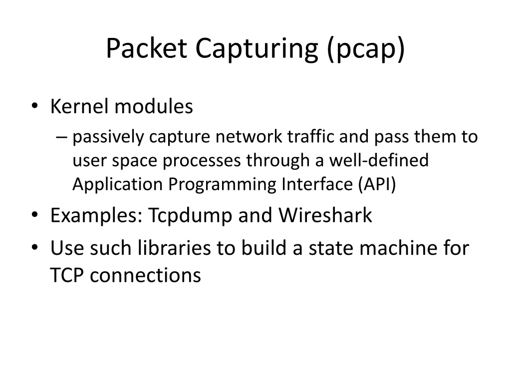 packet capturing pcap