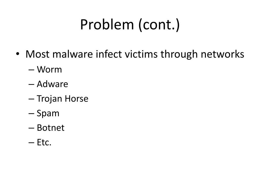 problem cont