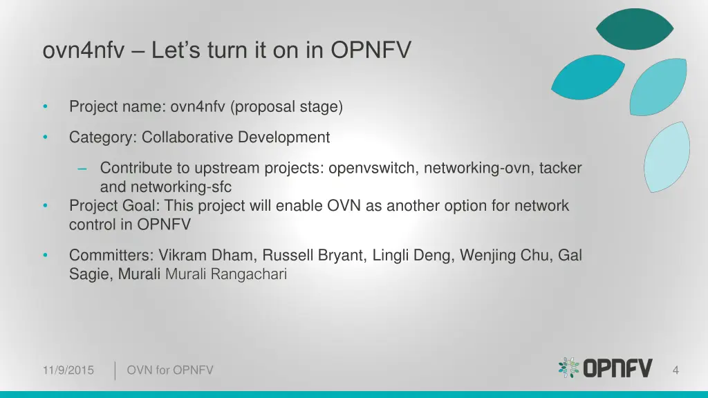 ovn4nfv let s turn it on in opnfv