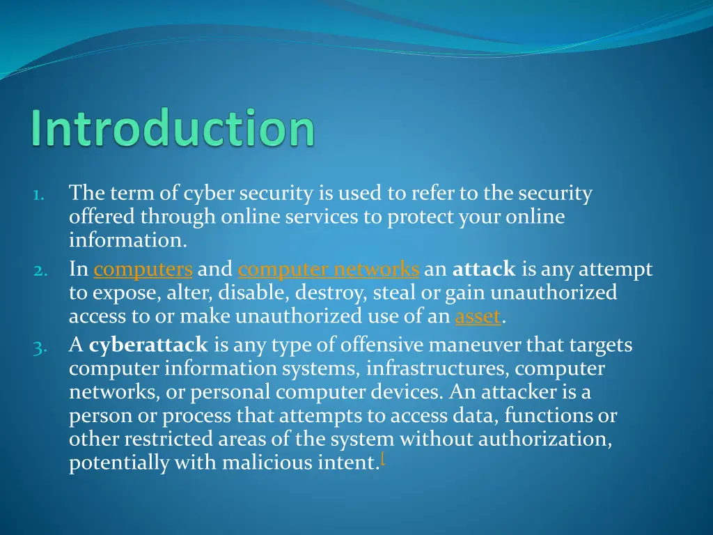 the term of cyber security is used to refer