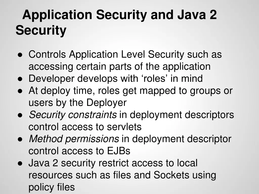 application security and java 2 security
