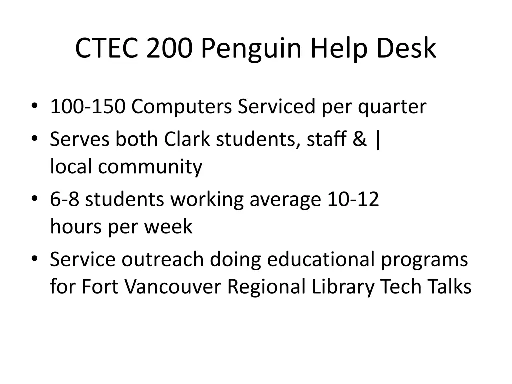 ctec 200 penguin help desk