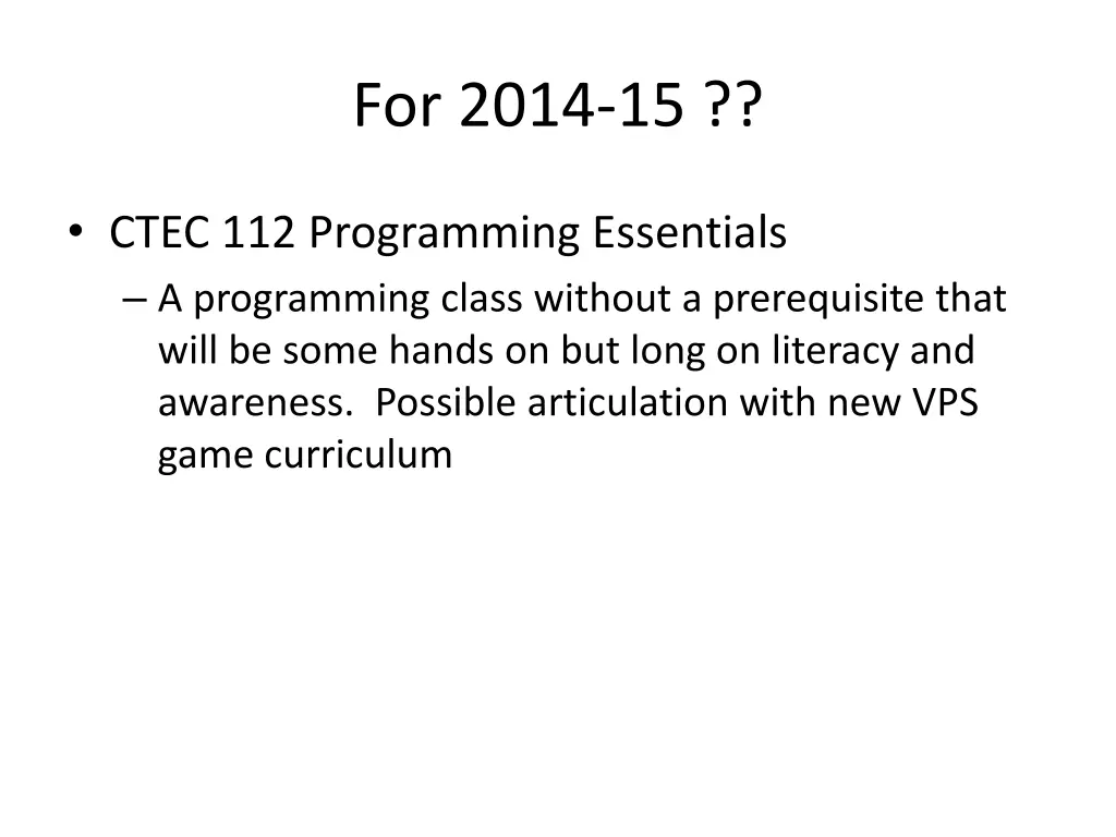 for 2014 15