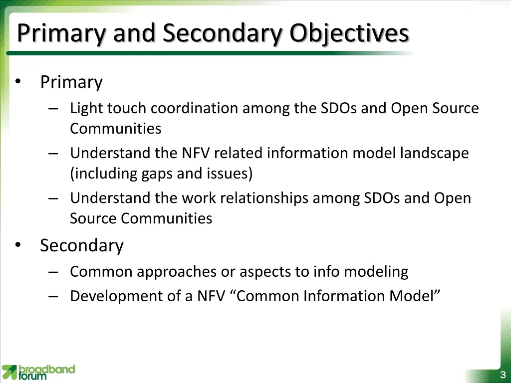 primary and secondary objectives