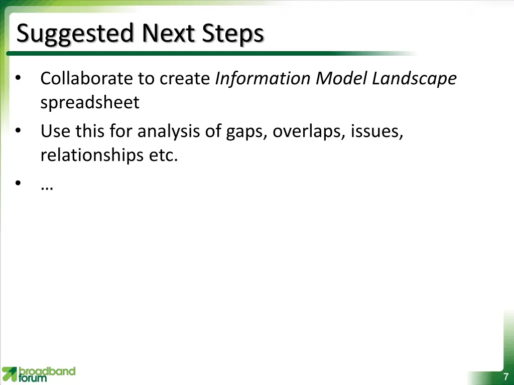 suggested next steps