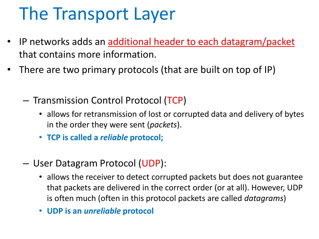 the transport layer