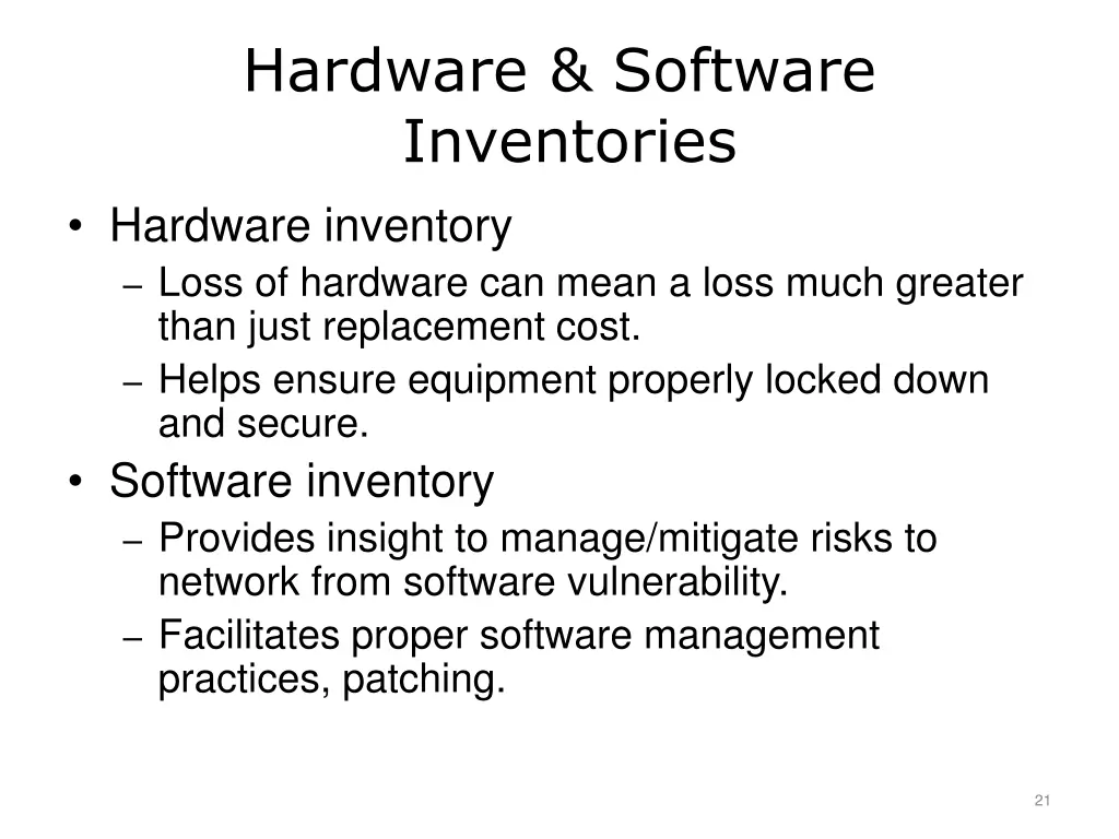 hardware software inventories hardware inventory