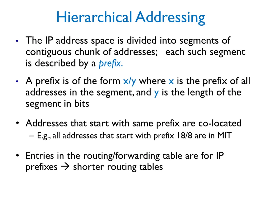 hierarchical addressing